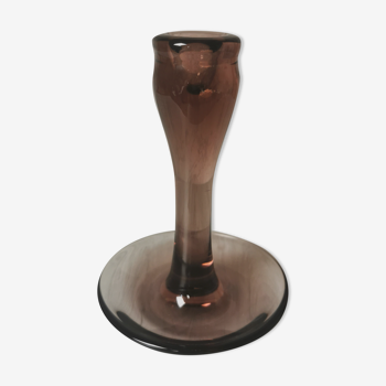 Smoked glass candle holder