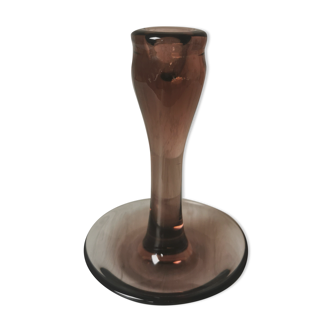 Smoked glass candle holder