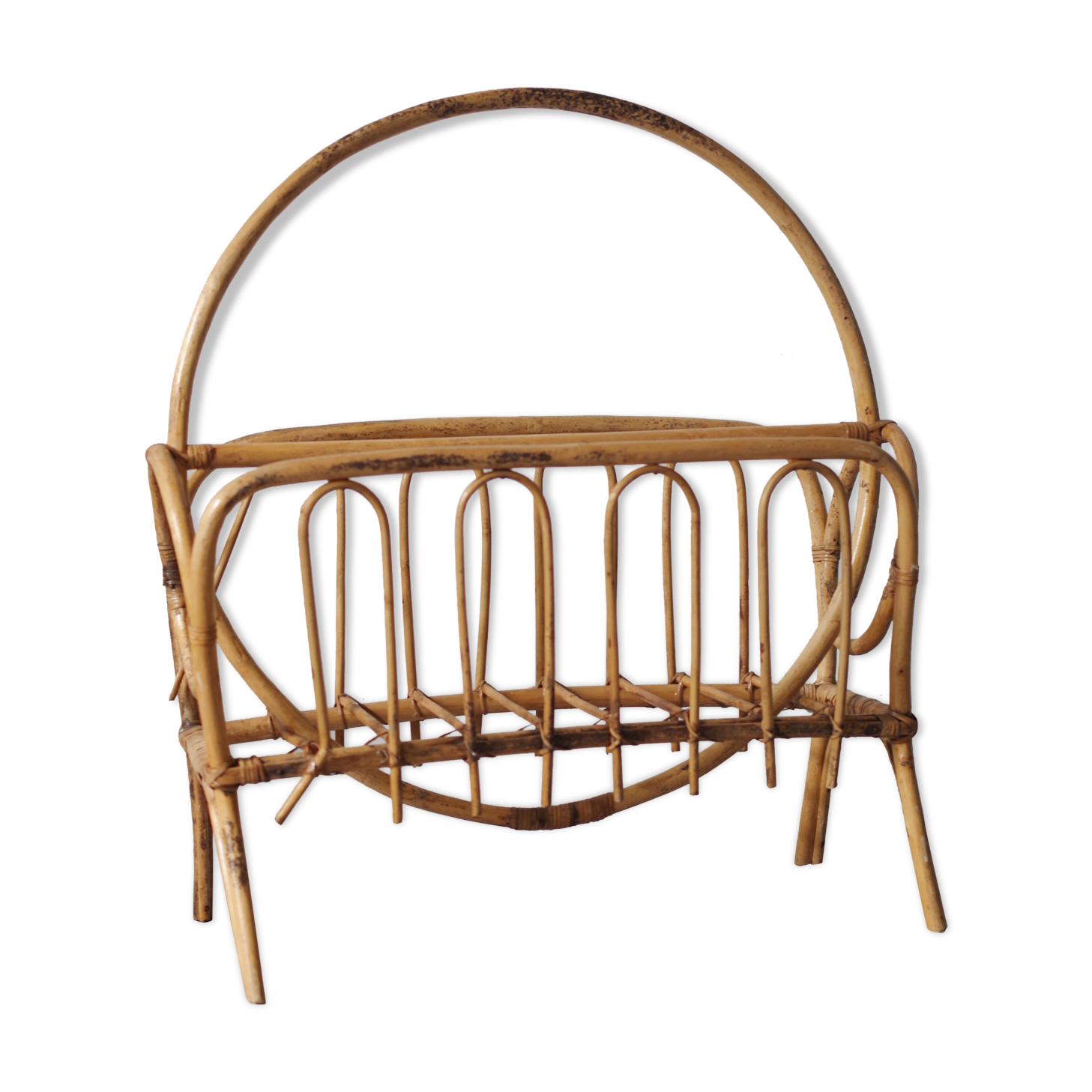 Old rattan magazines rack