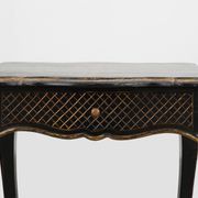 19th Century Black Wooden Side Table with Drawer, France