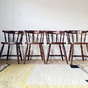 Set of 4 Western Bistro Chairs in Solid Wood – Vintage Pub Style