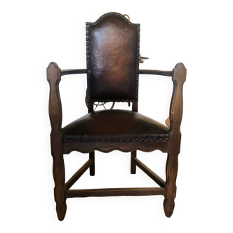 19th century leather armchair