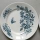6 assiettes plates Badonviller, papillons et fleurs, 1900