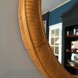 Vintage mirror in braided rattan