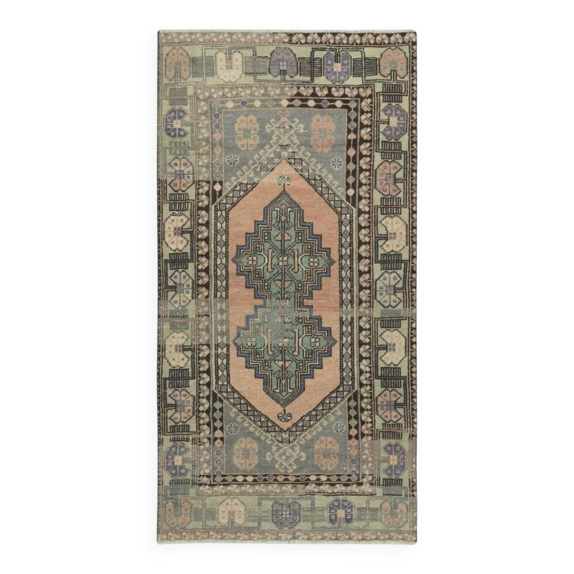 Vintage Handmade Turkish Oriental Rug for Country Homes, Rustic & Tribal Interiors. 100% Wool