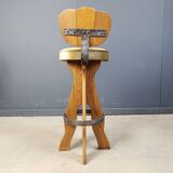 Set of 4 vintage brutalist bar stools, 1960s