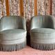 Old sky blue toad armchairs