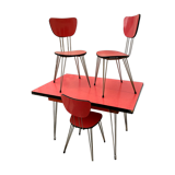 Table formica eiffel feet and 3 chairs