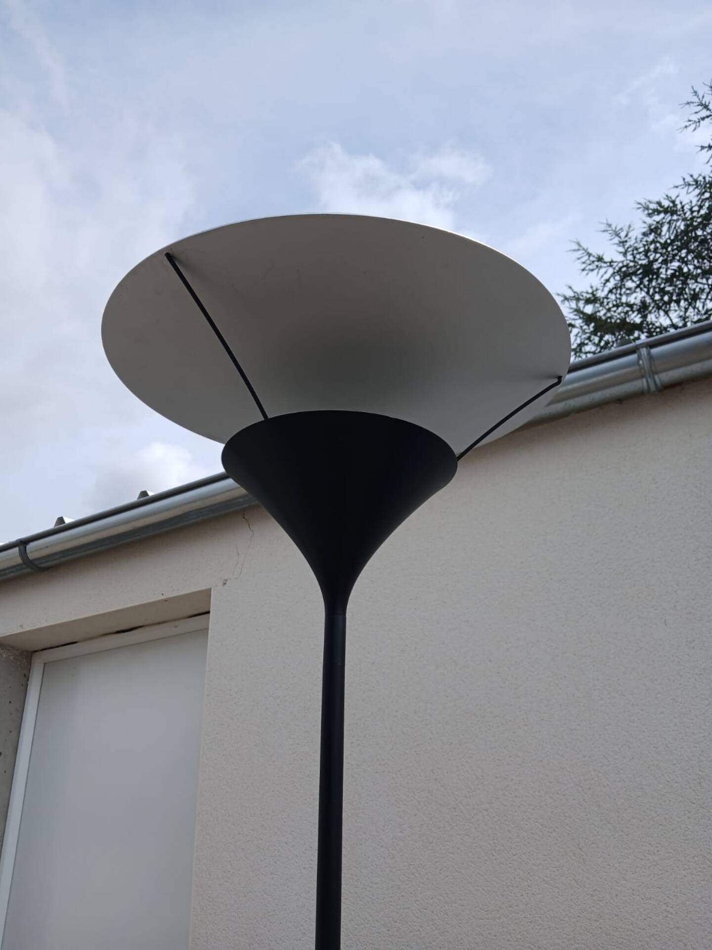 Postmodern vintage torchère floor lamp from the 1980s-1990s.
