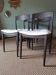 White boucle Scandinavian chairs