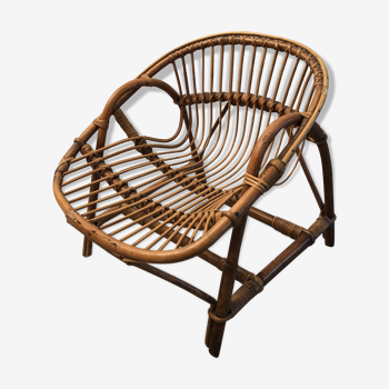 Vintage rattan basket chair