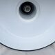 Industrial pendant light in black and white enamelled sheet metal factory bowl
