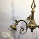 3-light chandelier in bronze and glass tulips