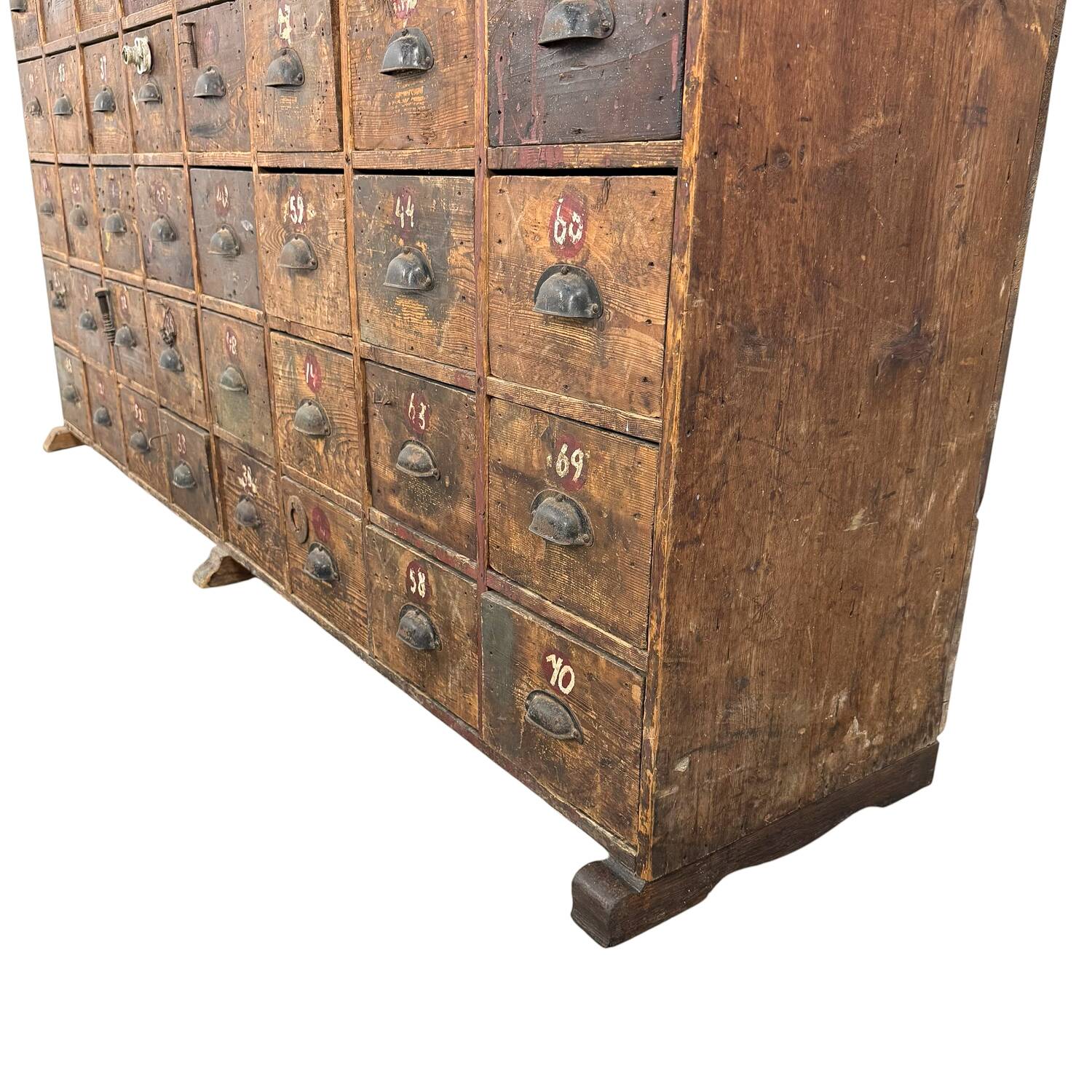 Large Antique Bank of Drawers – 48 Drawer Industrial Cabinet