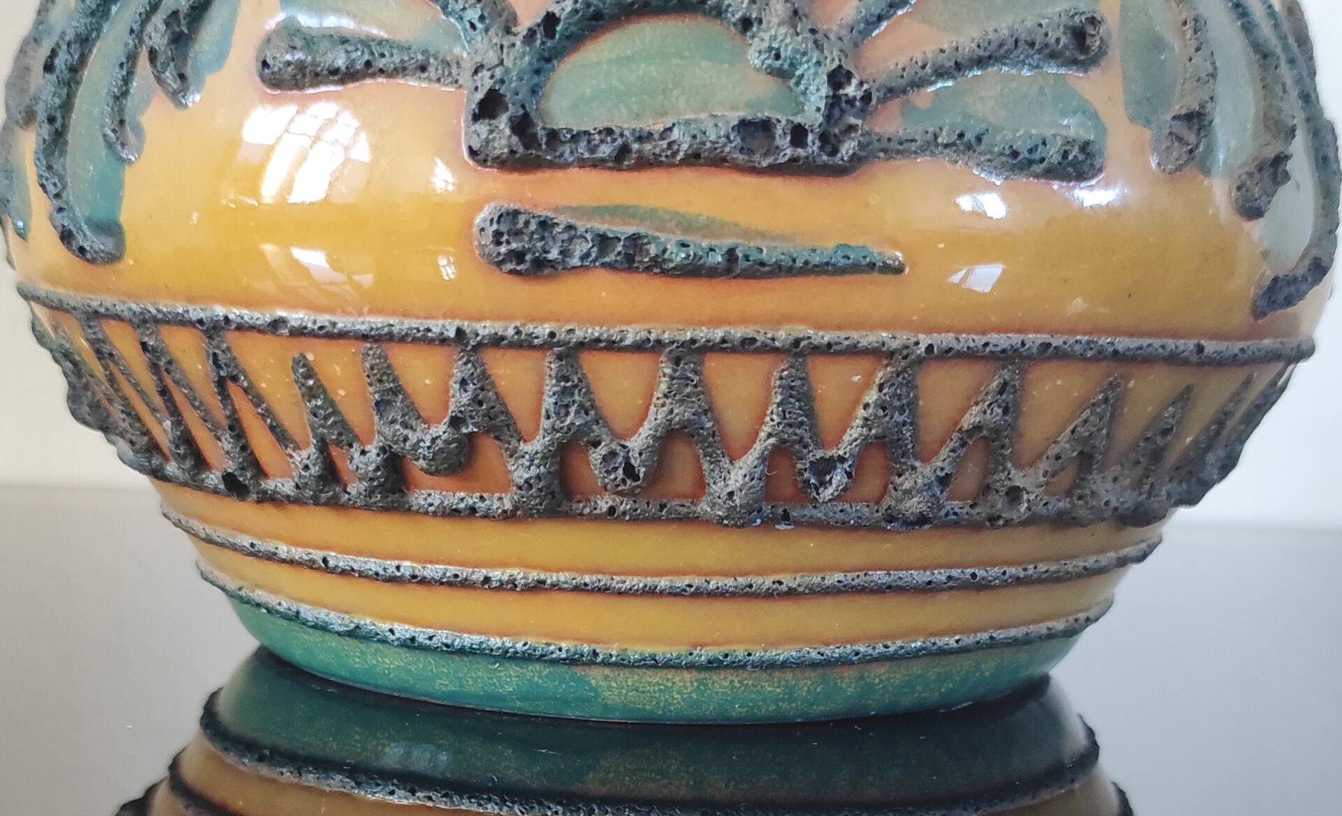 Vintage glazed ceramic vase