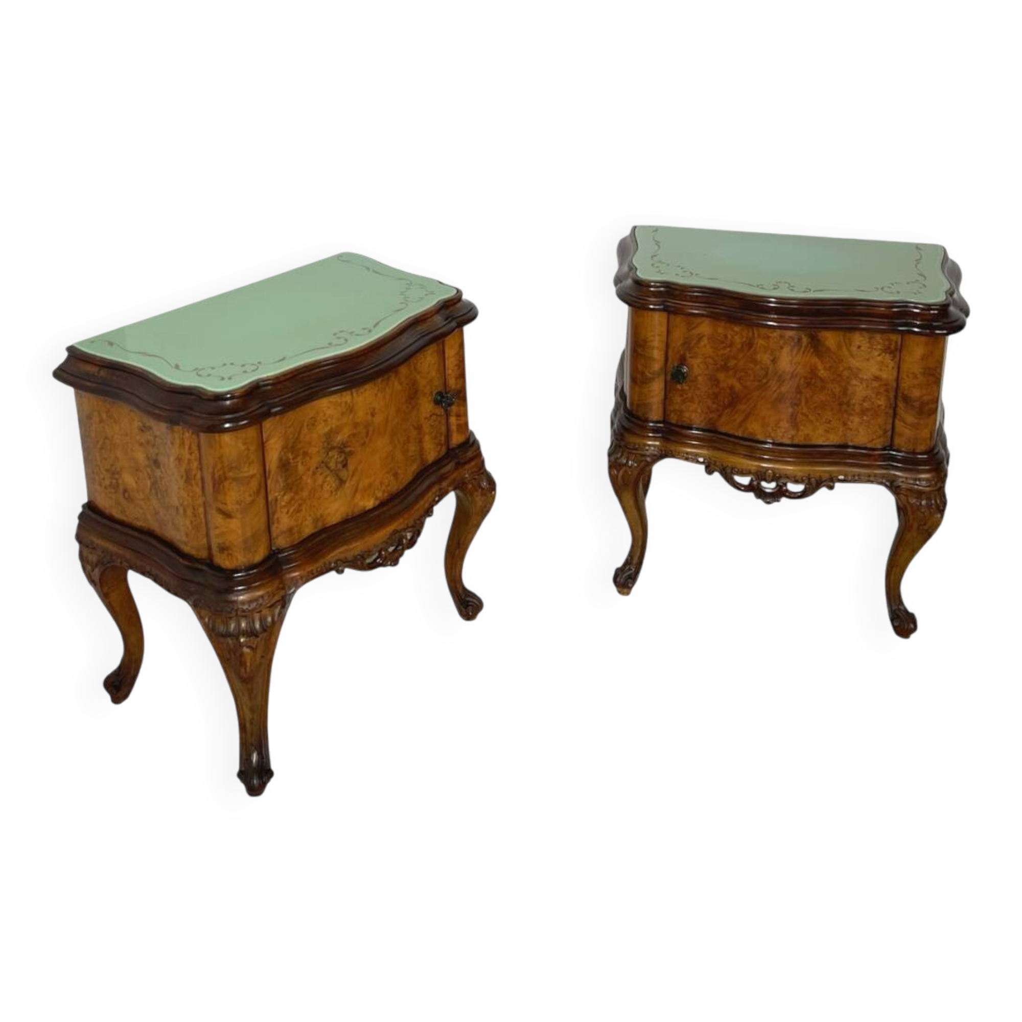 Italian Chippendale bed side tables/nightstands, 1940s/1950s.
