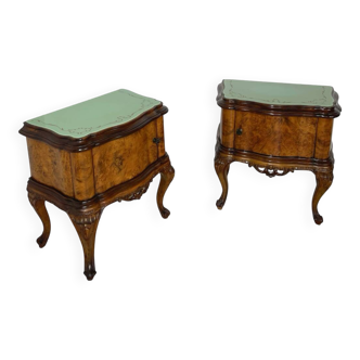 Italian Chippendale bed side tables/nightstands, 1940s/1950s.