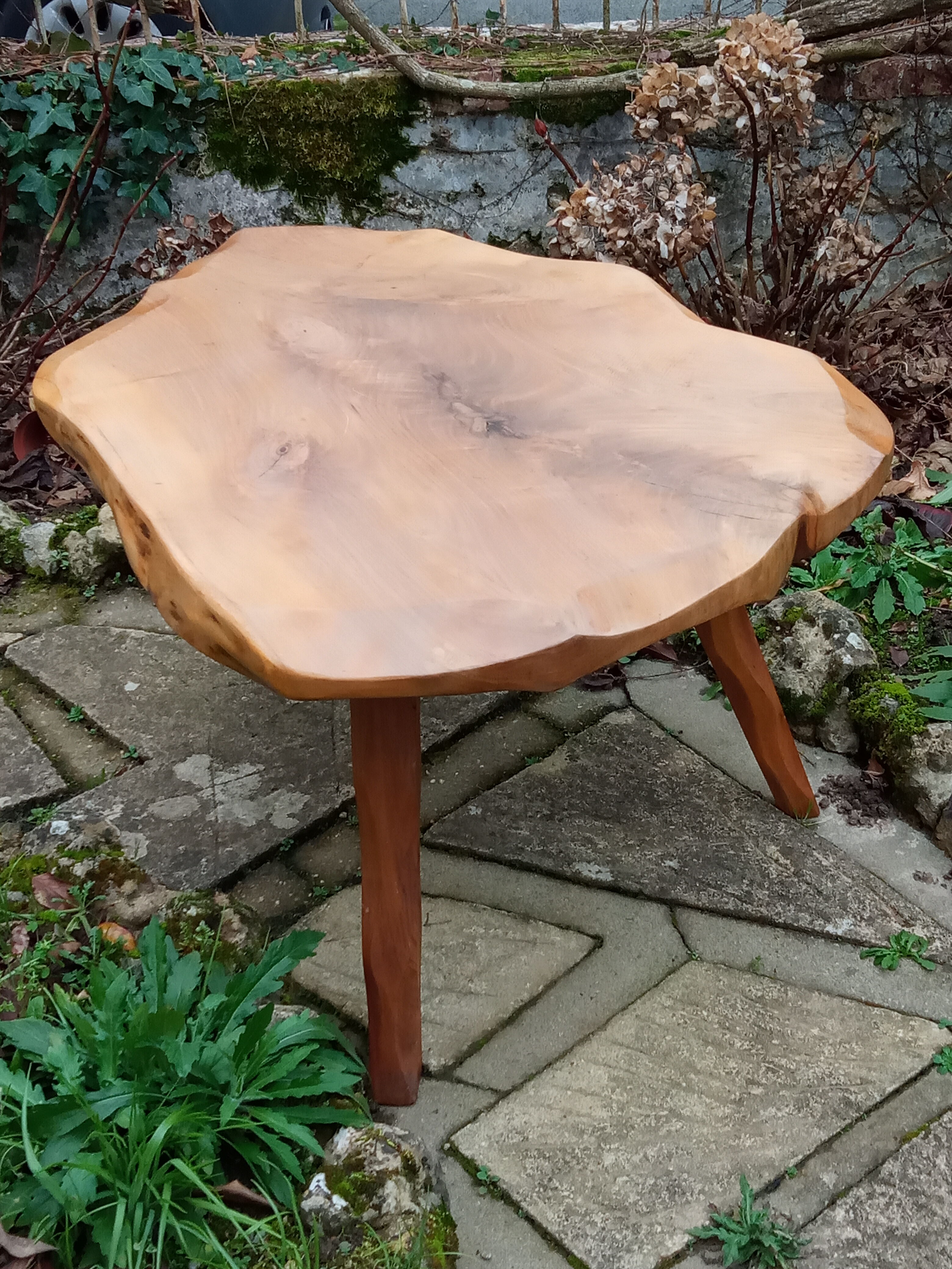 Brutalist olive coffee table 60s