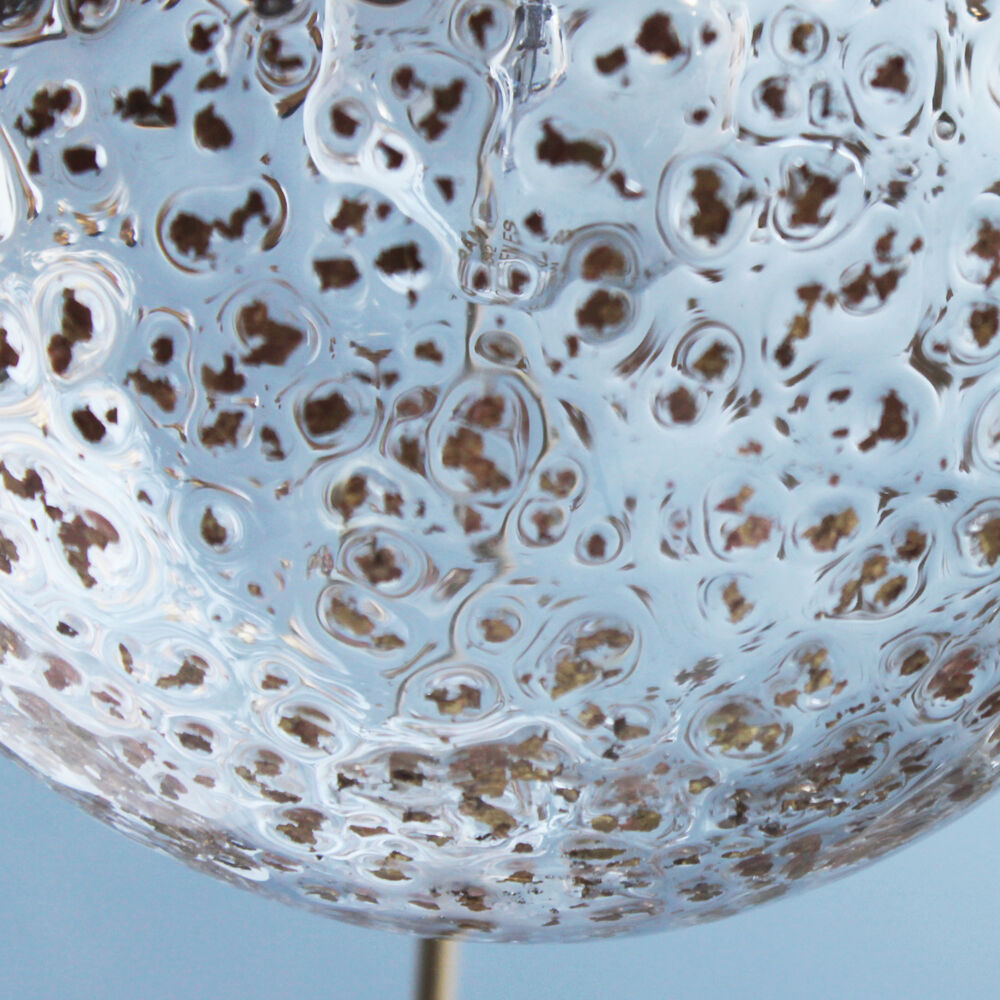 Four gold fleck globe pendants by Doria Germany