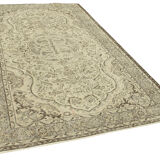 Handmade Distressed Oriental Beige Carpet 170 cm x 276 cm - 38988
