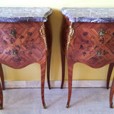 Pair chevets Louis XV marble breccia Violette