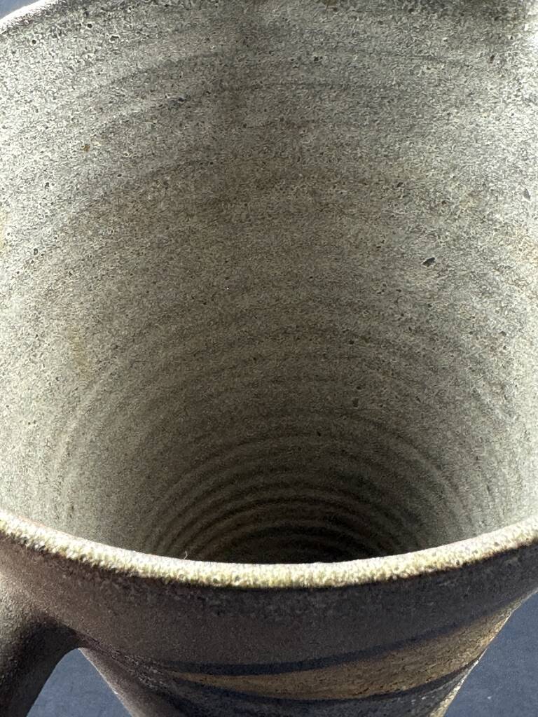 Pitcher signed Alexandra Kostanda (1921-2011) Vallauris in enamelled stoneware from the 60s