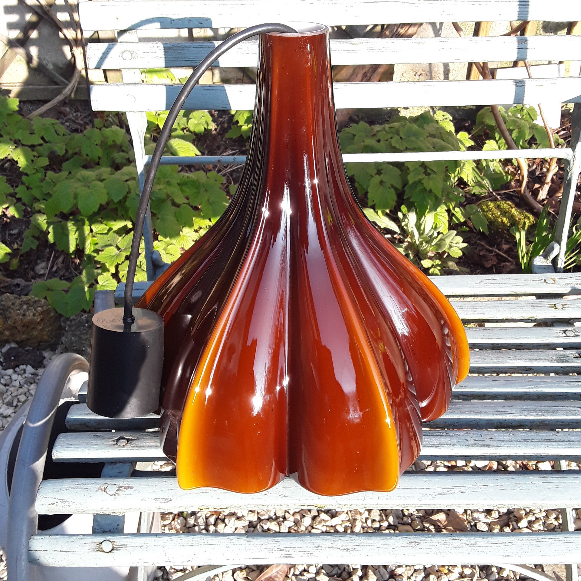 Vintage opaline pendant lamp