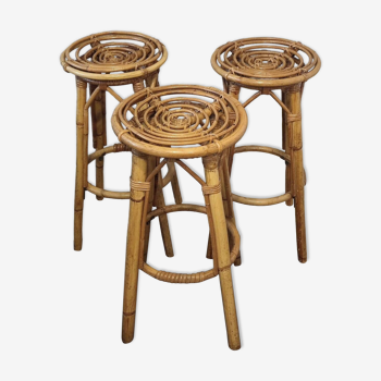 A set of 3 Bar Stools from the 60s.