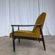Vintage Yellow Fabric Armchair: Mid-Century Modern Lounge Chair