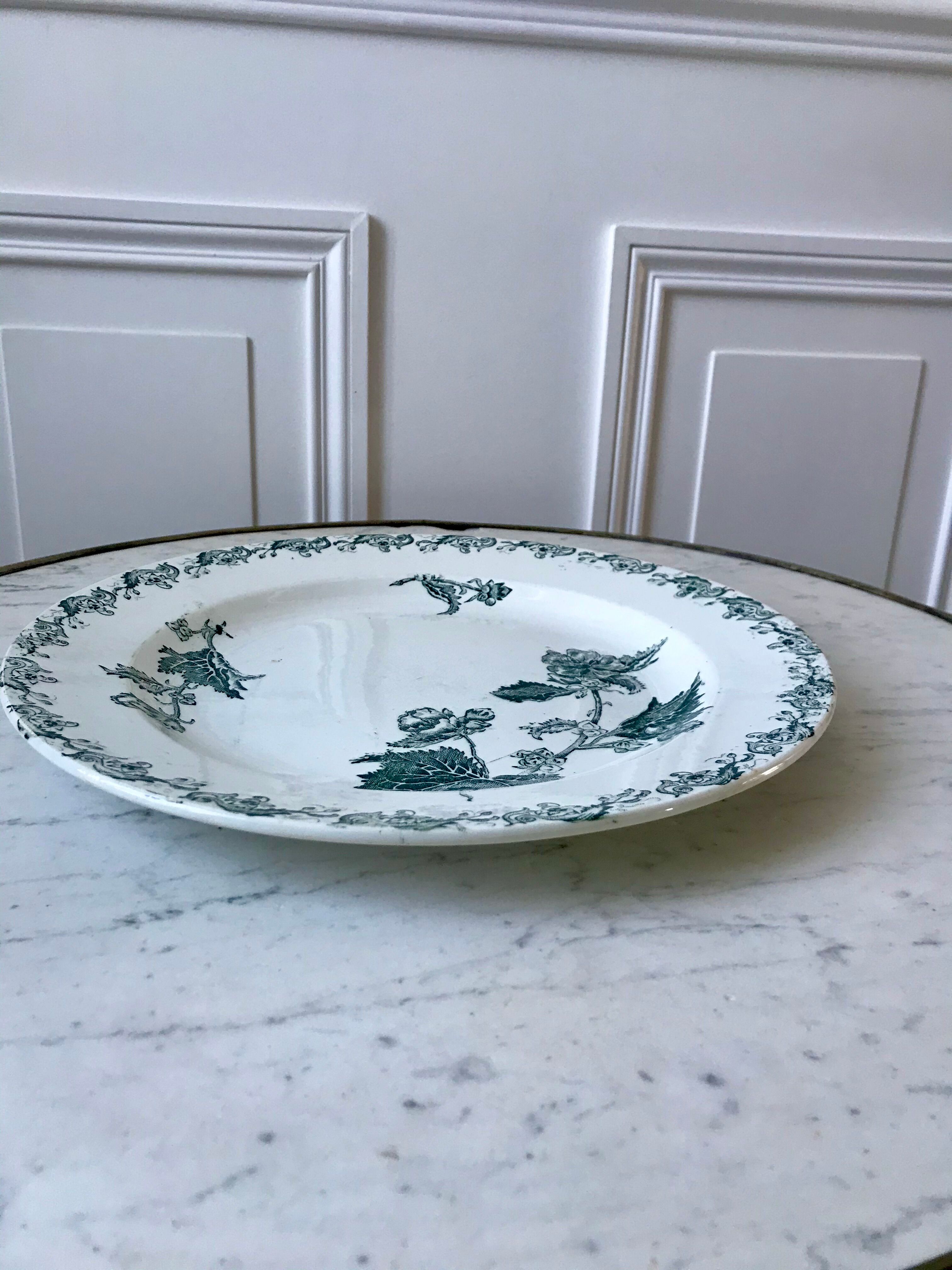 Round plate in iron earth model "richelieu" xixth