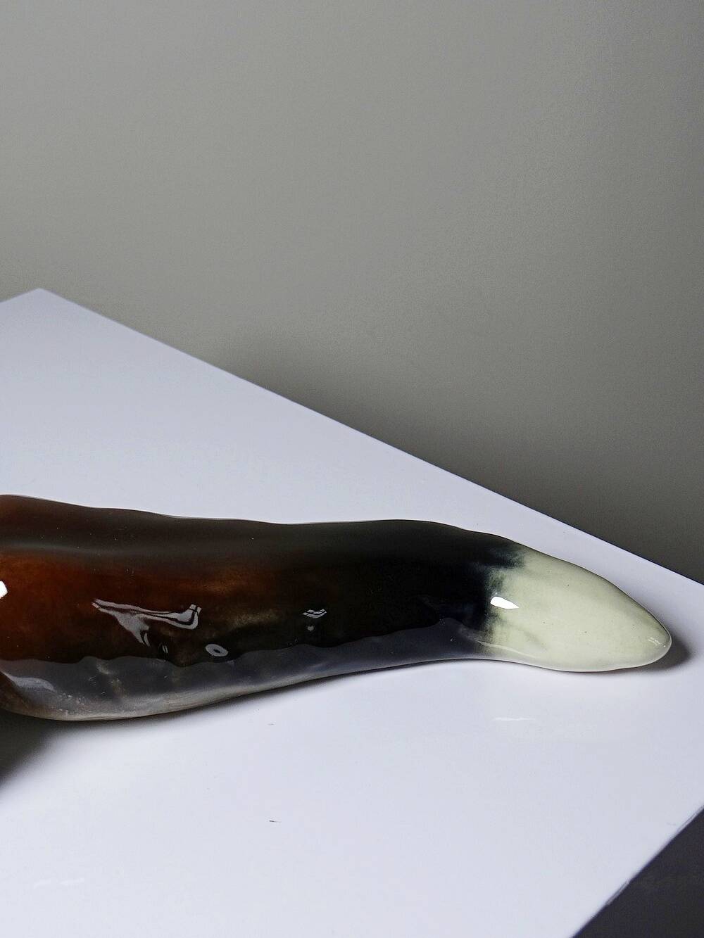 Large ceramic fox from St Clément, after Kraner, 1930s-50s.