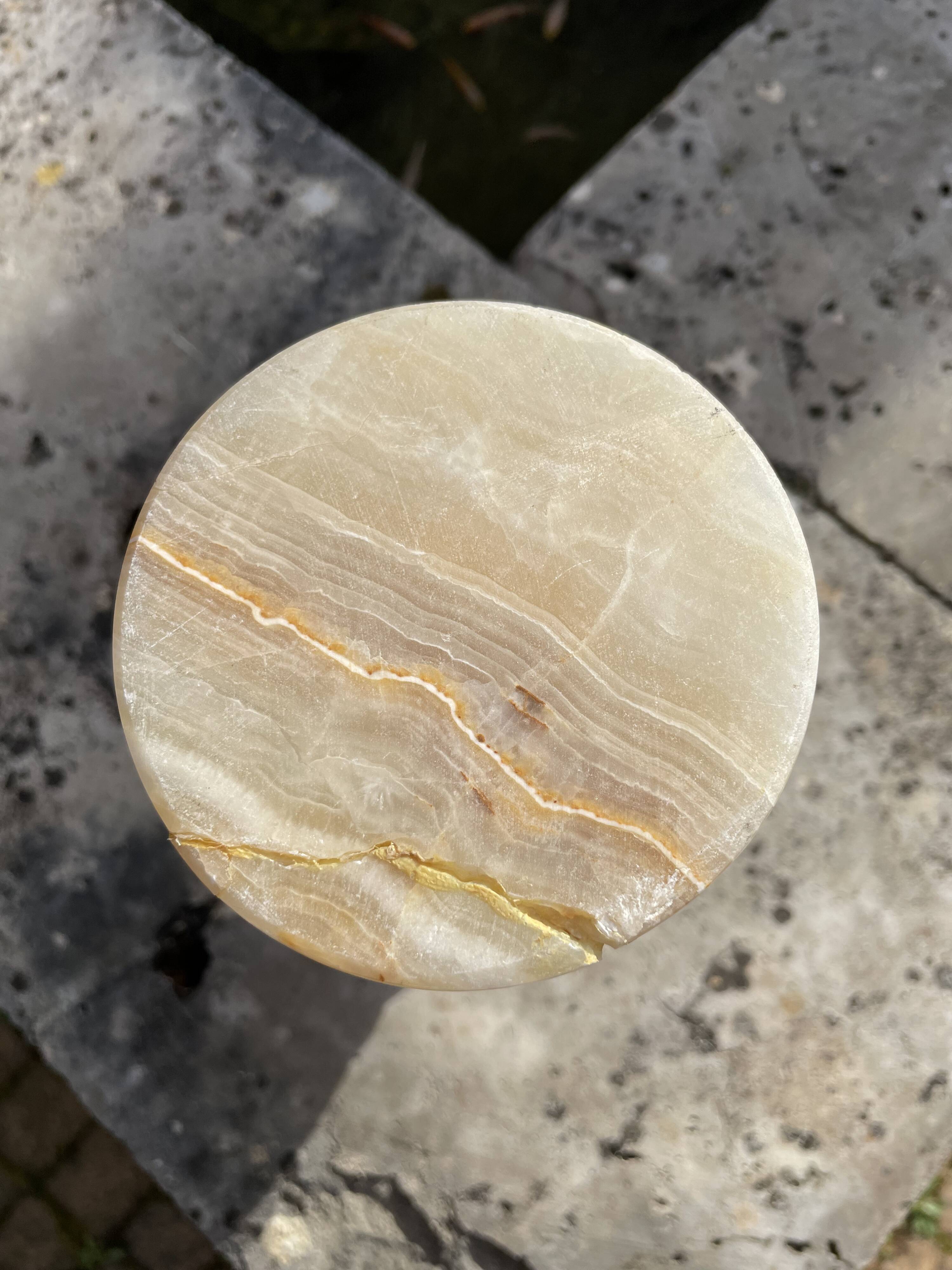 Vintage onyx vase, 1970s, 25 cm