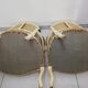 Pair of armchairs in Louis XV style seat and embroidered fabric back
