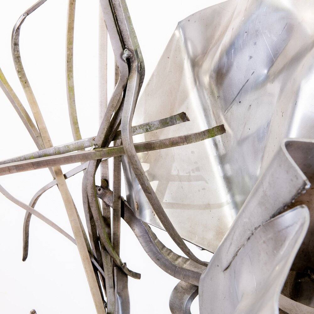 Albert Féraud, sculpture abstraite, 1976, acier inoxydable
