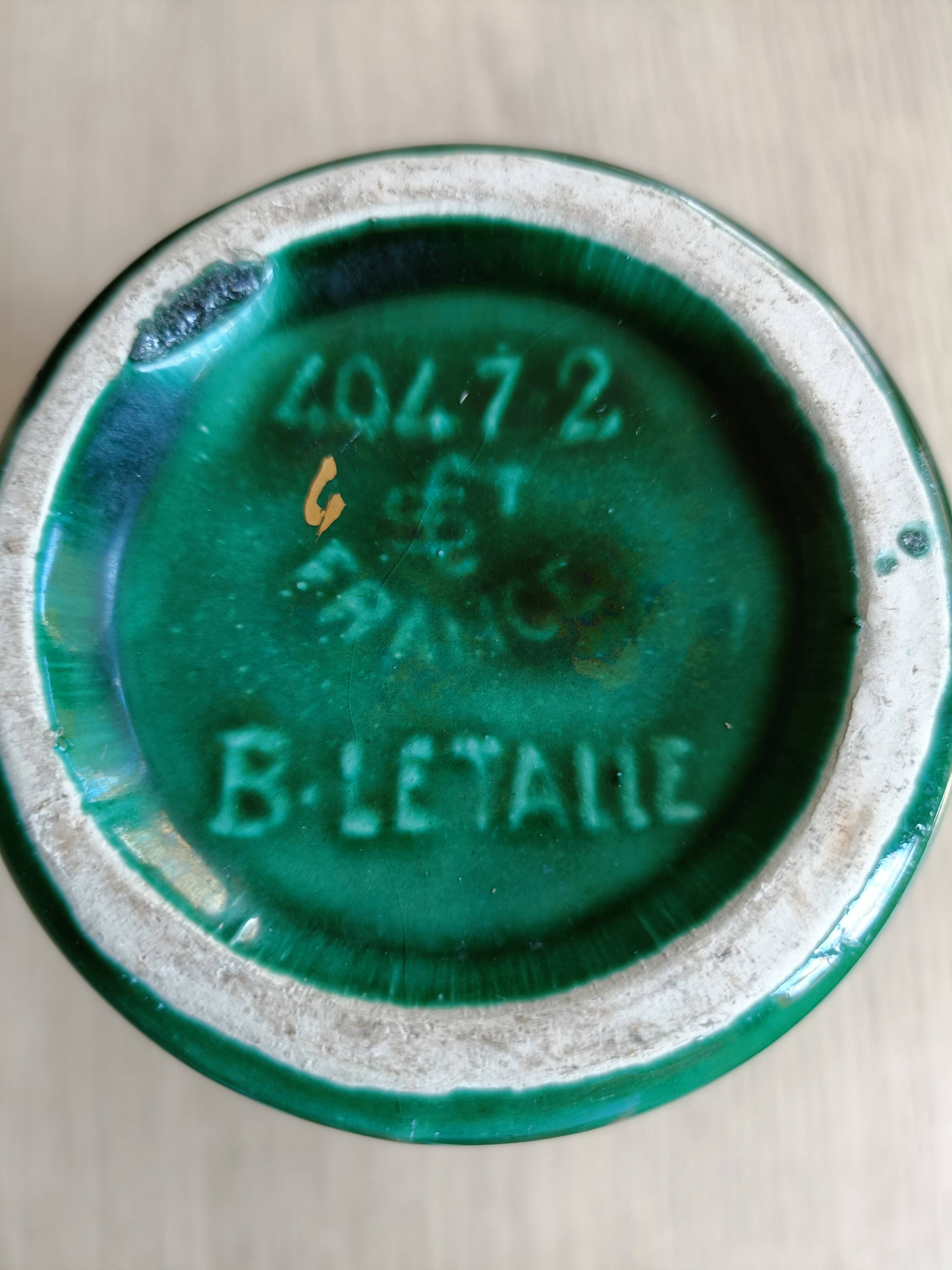 Vintage vase St Clément signed B. Letalle