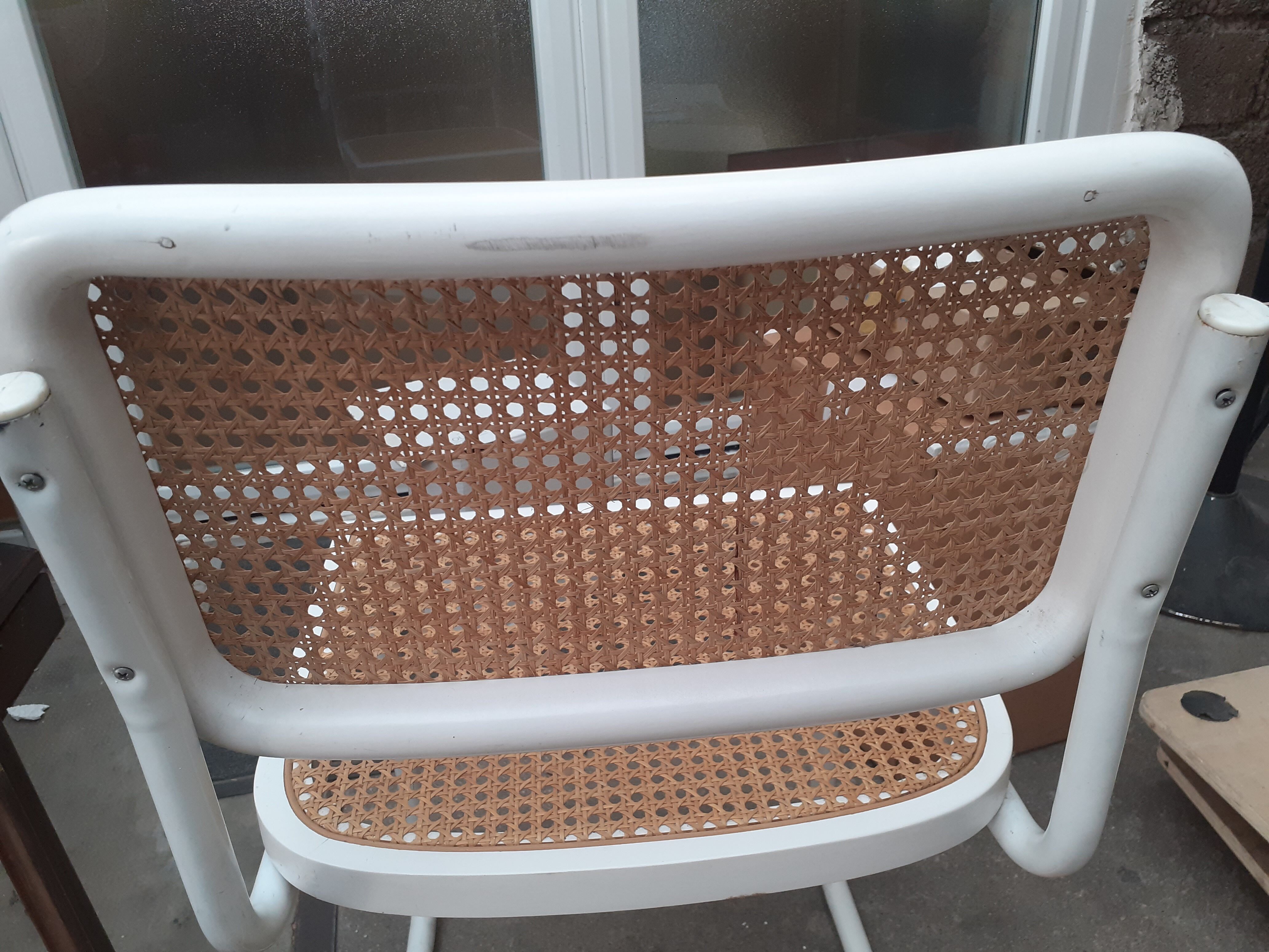 Marcel Breuer Chair cesca white Italian edition 70s