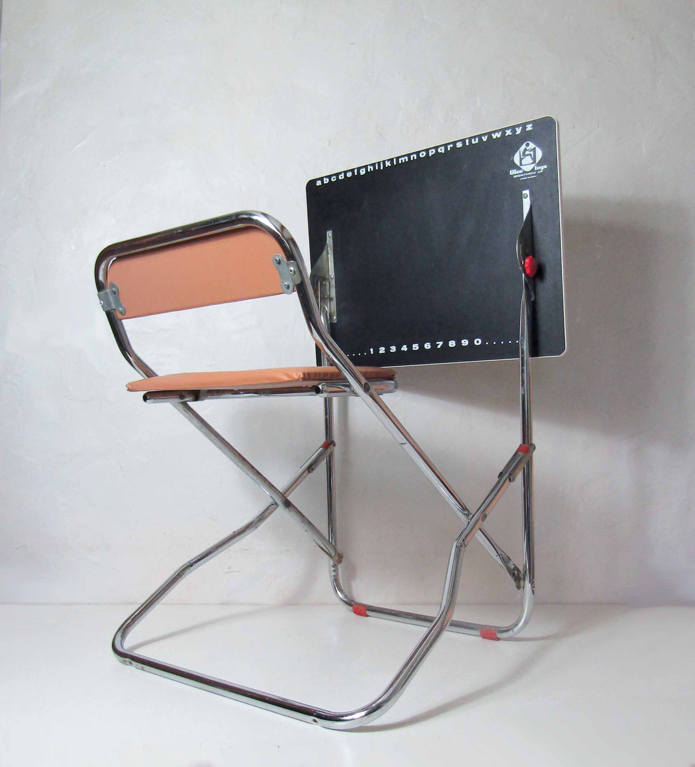 Former foldable gico desk for children chrome skai formica