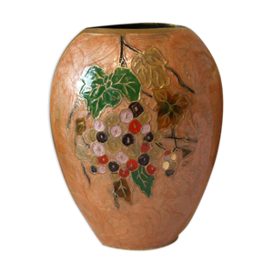 vase en laiton polychrome