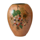 Vintage enamelled polychrome brass vase