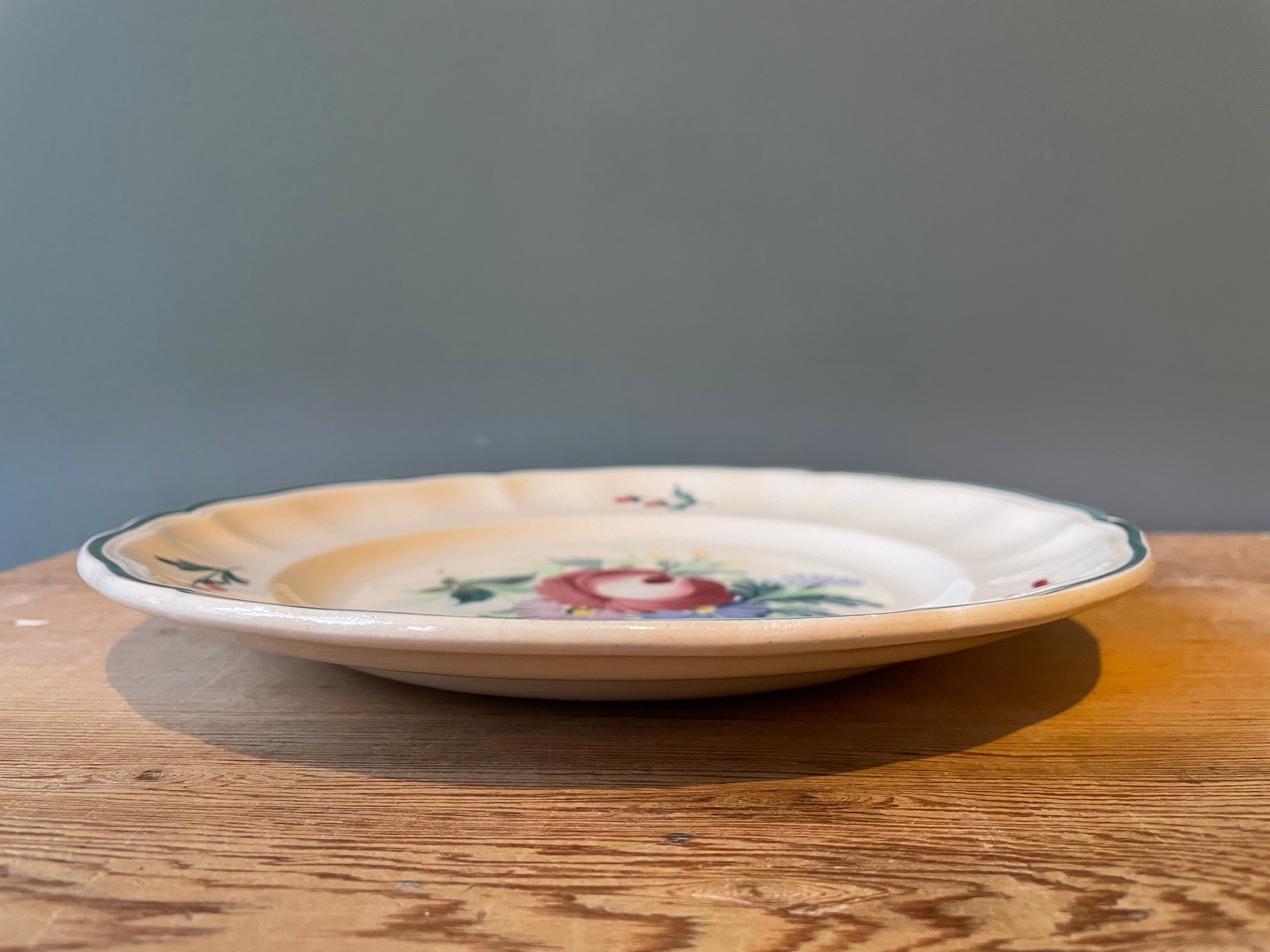 Set of 11 Saint Clément earthenware dessert plates France