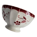 Antique faceted earthenware bowl, Digoin Badonviller