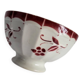 Antique faceted earthenware bowl, Digoin Badonviller