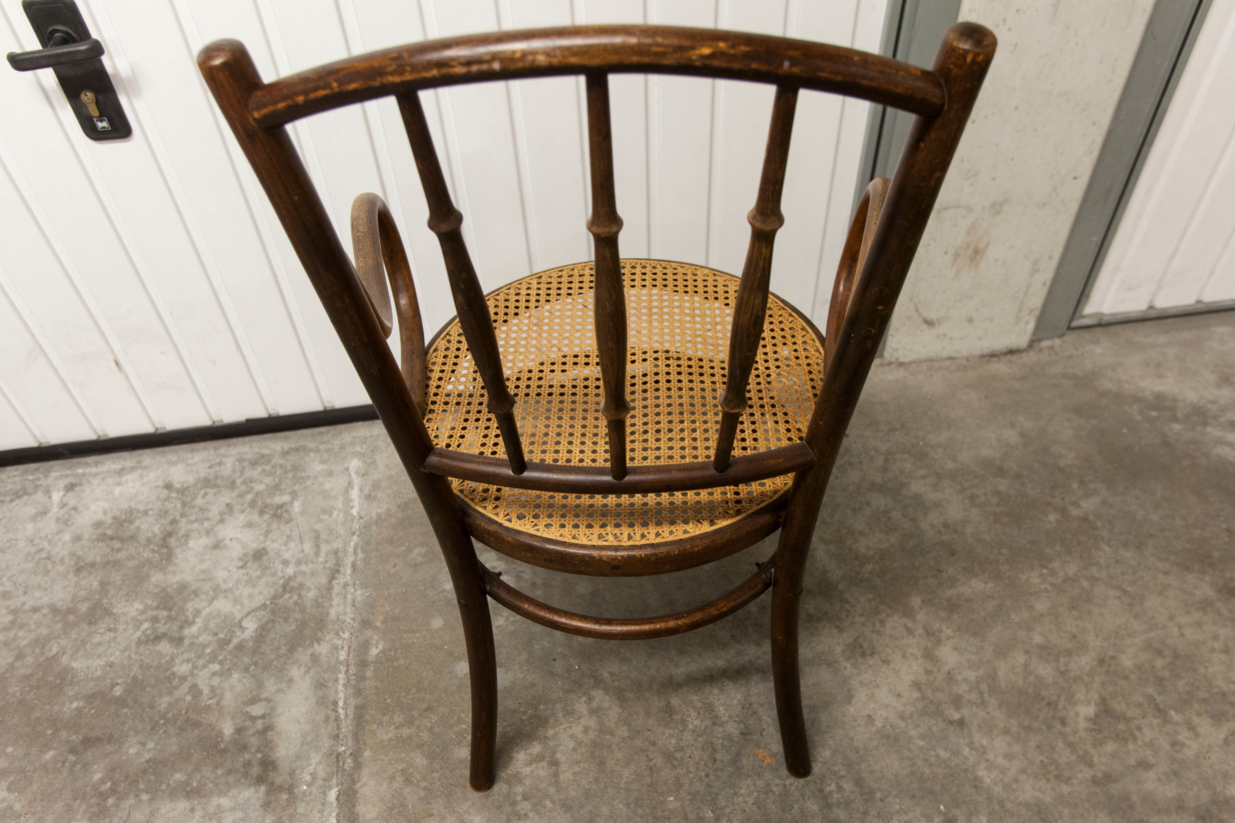 Fauteuil scandinave Fischel cannage 1900
