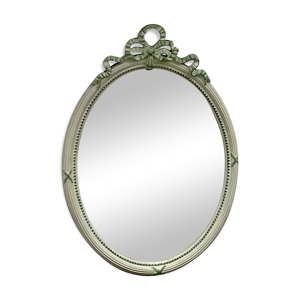 Miroir ovale en bois - peint style