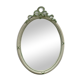 oval wooden mirror painted Louis XVI style