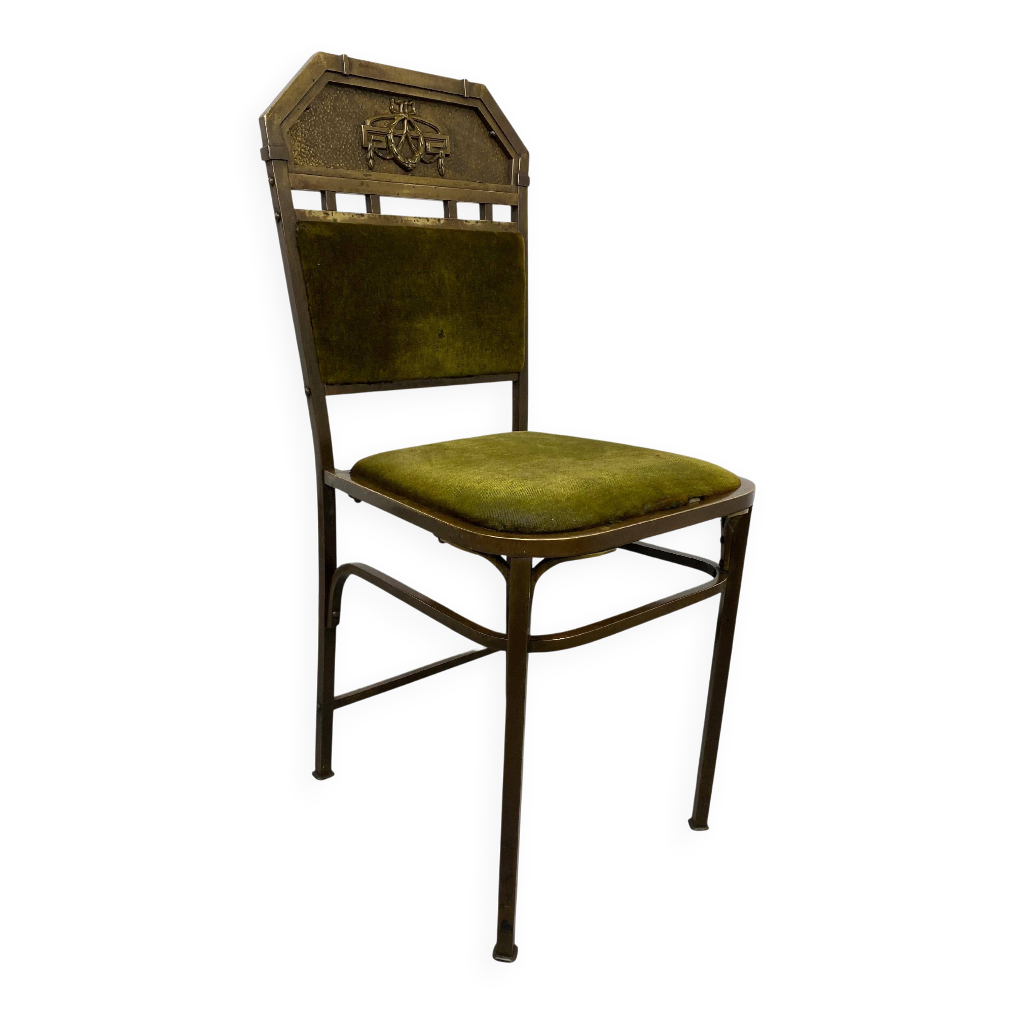 Art Nouveau chair in brass