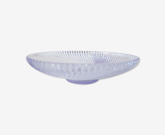 Plat rond en verre violet vintage