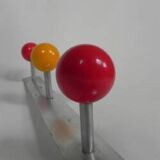Wall-mounted coat rack with colored balls, 1950s