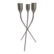 Large tripod candlestick in brushed aluminium