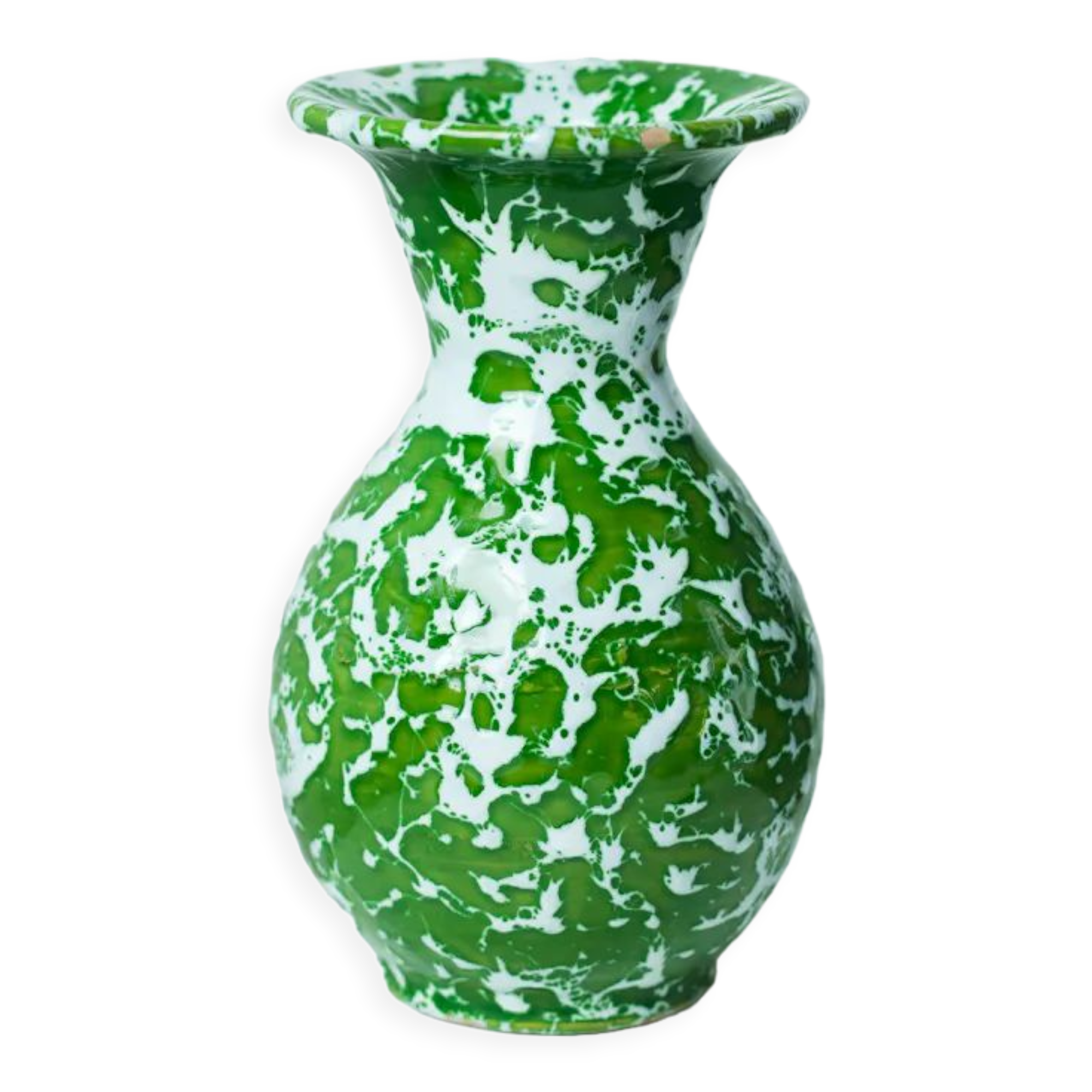 Vase vert et blanc